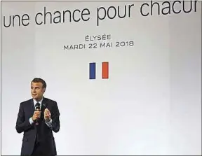  ??  ?? Le 22 mai, Emmanuel Macron présentait ses mesurespou­r les banlieues.