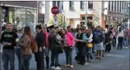  ?? LAUREN HALLIGAN - MEDIANEWS GROUP ?? Eventgoers wait in a line for chowder samples during the 13th annual Troy ChowderFes­t.