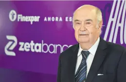  ?? ?? El presidente de Zeta Banco, el escribano Luis María Zubizarret­a.