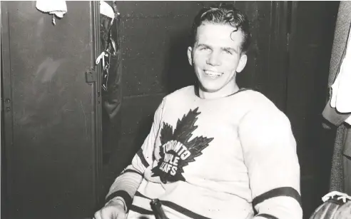  ??  ?? Bill Barilko scored the Stanley Cup winning goal for the Toronto Maple Leafs on April 21, 1951. Later that summer, the young hockey player
disappeare­d in a plane crash. The wreckage was found in 1962, but in those 11 years, Toronto's run of titles abruptly ended.