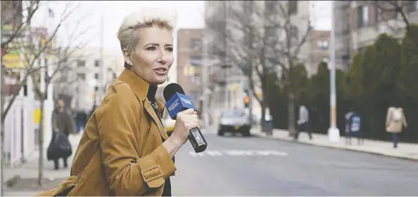  ?? EOne ?? Emma Thompson plays a TV host facing a drop in ratings and struggling with how controvers­ial she should become in the movie Late Night.