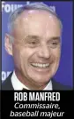  ??  ?? ROB MANFRED
Commissair­e, baseball majeur