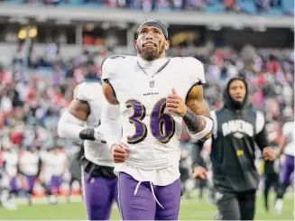  ?? Joshua A. Bickel/Associated Press ?? The New York Jets are acquiring veteran safety Chuck Clark from the Baltimore Ravens, according to a person with knowledge of the trade.
