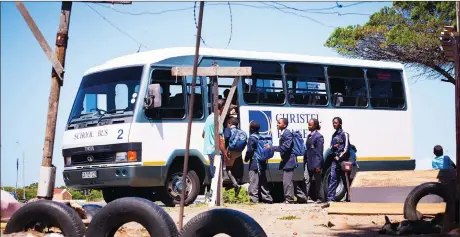  ??  ?? SAFE RIDE: Christel House Academy provides transport to 755 students, who come from communitie­s such as Langa, Delft and Philippi, on a daily basis.