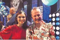  ??  ?? Birkdale Primary School head Nick Sheeran with Sophie Ellis Bextor at the Blue Peter party