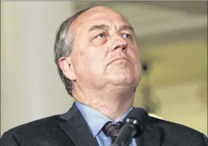  ?? CP PHOTO/CHAD HIPOLITO ?? B.C. Green party Leader Andrew Weaver speaks to media at the legislatur­e in Victoria, B.C., recently. Weaver wants to see the government ban foreigners from buying farmland in a bid to cool the province’s real estate market.