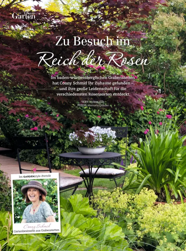  ??  ?? GARDENStyl­e–Porträt Im Conny Schmid Gartenbesi­tzerin aus Grabenstet­ten