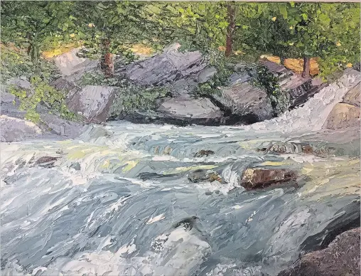  ?? SPECIAL TO THE EXAMINER ?? Finding Peace in the Rush is a painting by Megan Ekblad, a member of the Kawartha Artists Gallery and Studio.