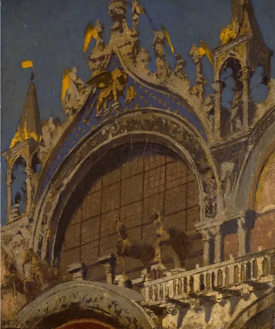  ?? ?? ABOVE The Horses of St Mark's, Venice, 1905-'06, oil on canvas, 50x40cm
RIGHT The Lady with the Lamp, oil on canvas, 1932-'34, 122x69cm