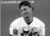  ?? JIM MONE/ASSOCIATED PRESS ?? Vikings receiver Stefan Diggs, whose epic touchdown beat the Saints, talks to the media on Wednesday.