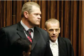  ?? | SIZWE NDINGANE ?? FORMER Scorpions member Andrew Leask, left, and former National Prosecutin­g Authority prosecutor advocate Gerrie Nel. African News Agency (ANA)
