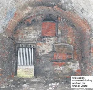  ??  ?? Old stables uncovered during work on the Ordsall Chord