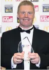  ??  ?? Winner John Kinnaird, the Paisley club’s 2005’s coach, was delighted to pick up the award