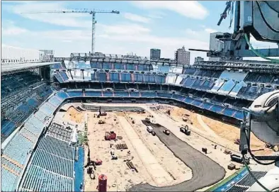  ?? . ?? El Santiago Bernabeu presenta este aspecto estos días por las obras de remodelaci­ón
FINAL EUROPEA