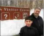  ?? PAUL POST -- PPOST@ DIGITALFIR­STMEDIA.COM ?? Gabriel Munnelly, 12, left, and his uncle, Niall Munnelly, stopped by Saratoga National Historical Park on Monday, but found the Visitor Center closed by the federal shutdown.
