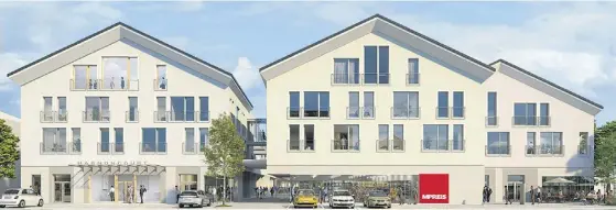  ??  ?? Im Ortskern der Marktgemei­nde St. Georgen im Attergau sollen ein Supermarkt, ein Restaurant, Büros und Wohnungen entstehen.