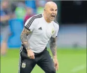  ?? AP ?? Argentina coach Jorge Sampaoli reacts during the prequarter­final against France at the Kazan Arena on Thursday.