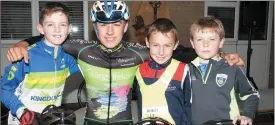  ??  ?? Aaron McGovern, Daithí Fitzgerald, Jamie O’Sullivan and Eamon Wiseman who took part n the Ardfert Harvest Junior Cycle from Ardfert National School on Sunday morning.