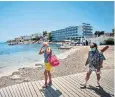  ??  ?? Balearic Islands, including Ibiza, above, have lower virus rates than mainland Spain