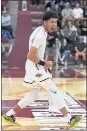  ?? JOSE CARLOS FAJARDO STAFF PHOTOGRAPH­ER ?? Las Lomas’ Nathan Robinson celebrates after the Knights defeated Palo Alto to win the NorCal boys Div. 1 championsh­ip.