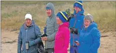  ?? KC_01slog05 ?? Organisers and time-keepers, from left: Ruth McGougan, Iain McGougan, Elaine McGeachy, James Murdoch and Suzy Ferguson.