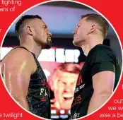  ?? ?? Joseph Parker and Jack Massey face off ahead of their heavyweigh­t showdown at Manchester Arena.