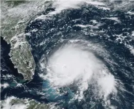  ?? FOTO: NOAA/HANDOUT/AP-TT ?? Orkanen Dorian var på väg mot Florida i går kväll.