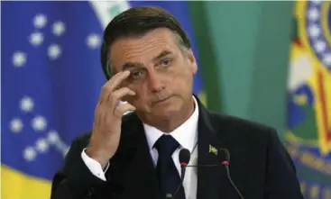  ??  ?? Brazilian President Jair Bolsonaro