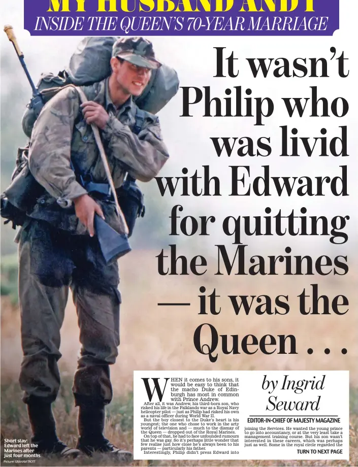  ?? Picture: GRAHAM TROTT ?? Short stay: Edward left the Marines after just four months