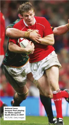  ?? PICTURE: Getty Images ?? National hero: Dwayne Peel playing for Wales against South Africa in 2007