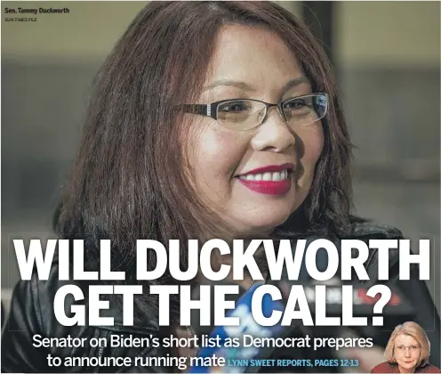  ?? SUN-TIMES FILE ?? Sen. Tammy Duckworth