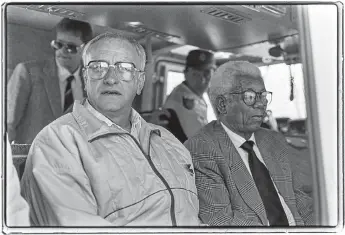  ?? Picture: Bongani Mnguni/Africa Media Online ?? ANC leader Walter Sisulu, right, with Adriaan Vlok, who was minister of law and order from 1986 to 1991 in the last apartheid government.