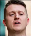  ??  ?? ‘AGITATOR’: Tommy Robinson is named alongside Mr Johnson