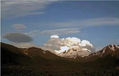  ?? Photograph: AP ?? Shishaldin volcano, one of the most active in the Aleutian arc, saw increased lava eruptions just after midnight Tuesday.