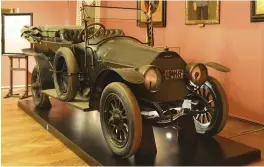  ??  ?? The car in which Archduke Franz Ferdinand was travelling when he was shot in 1914, on show at Vienna’s Museum of Military History