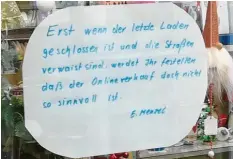  ?? Foto: Claudia Voth (Archiv) ?? Einzelhänd­ler in der Neuburger Innenstadt stehen vor einer ungewissen Zukunft. So mancher äußerte seinen Unmut darüber.