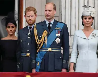  ?? Foto: ZDF / Victoria Jones ?? Auch in der Beziehung zwischen den beiden Paaren Meghan und Harry sowie William und Kate (v.l.n.r.) soll es kriseln – das deutete Harry auch in einem Tv-interview an.