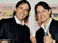  ??  ?? In panchina Simone e Filippo Inzaghi tecnici di Lazio e Benevento