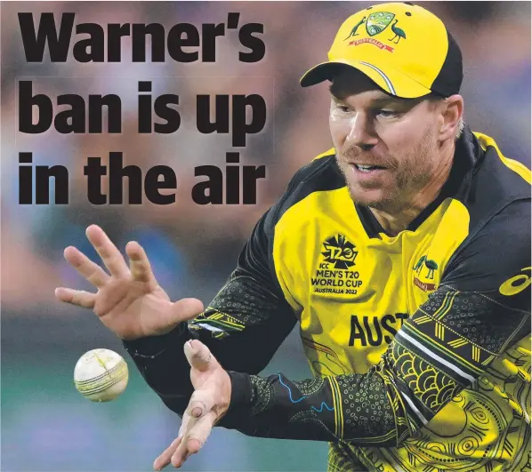  ?? ?? David Warner could see his lifetime leadership ban overturned after a change to the players’ code of conduct. Picture: AFP