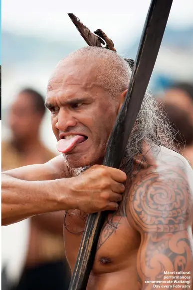  ??  ?? Māori cultural performanc­es commemorat­e Waitangi Day every February
