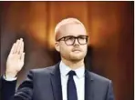  ?? MANDEL NGAN/AFP ?? Cambridge Analytica former employee and whistleblo­wer Christophe­r Wylie is sworn in before he testifies at the Senate Judiciary Committee on Cambridge Analytica and data privacy in the Dirksen Senate Office Building on Capitol Hill in Washington, DC,...