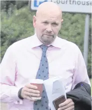  ?? MARK JAMIESON ?? Anna Maguire and her former fiance Andy Farrer at Coleraine Magistrate­s Court yesterday