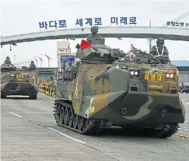  ?? AFP ?? Maniobra. Tanques militares de Corea del Sur, en ejercicios en abril.