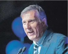  ?? JACQUES BOISSINOT THE CANADIAN PRESS ?? Maxime Bernier, leader of the People’s Party of Canada, says removal of billboards promoting his party’s anti-immigrant message is censorship.