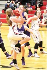  ??  ?? Senior Lady Blackhawk Melissa Landis scored 2 points Friday night in the Senior Night game against the Lady Elks.