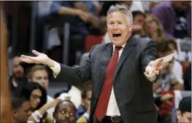  ?? JOE SKIPPER — THE ASSOCIATED PRESS ?? Sixers head coach Brett Brown has had time to decompress from the enjoyable stress shown on his face during a winning series over Miami.