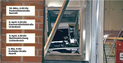  ?? RP-FOTO: GERHARD BERGER ?? Der Automat in Lichtenbro­ich wurde zerstört.