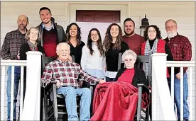  ??  ?? Jerry and Nancy Nichols with their daughter, Jennifer and her husband, Bill Caldwell, with their daughters, Shannon and her husband, Tim Lamb, Emily and her husband, Quentin Seavers, and Micah Caldwell, and son, Jeff and his wife, Mary Nichols.