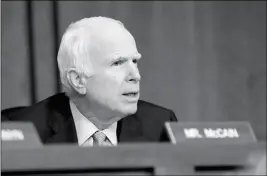  ?? ASSOCIATED PRESS ?? SEN. JOHN MCCAIN, R-ARIZ., QUESTIONS FORMER FBI DIRECTOR James Comey during a Senate Intelligen­ce Committee hearing on Capitol Hill in Washington on Thursday.