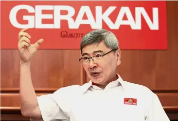  ??  ?? Ready to go: Mah says he has put in place early strategies to face GE14.